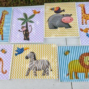 NWOT  Set of 9 baby animal pictures in frames